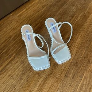 Steve Madden white studded stilettos